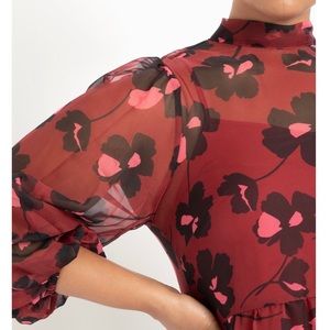 ELOQUII Women's + Size Sheer Maxi Dress w/ PuffSl